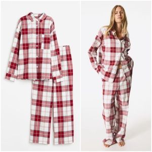 Red Plaid Pajama Shirt and Pants Set